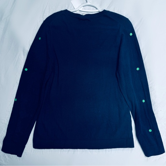 BRAND NWT J. Crew Lightweight Blue & Green Polka Dot Crewneck Sweater Size XL - Picture 3 of 4